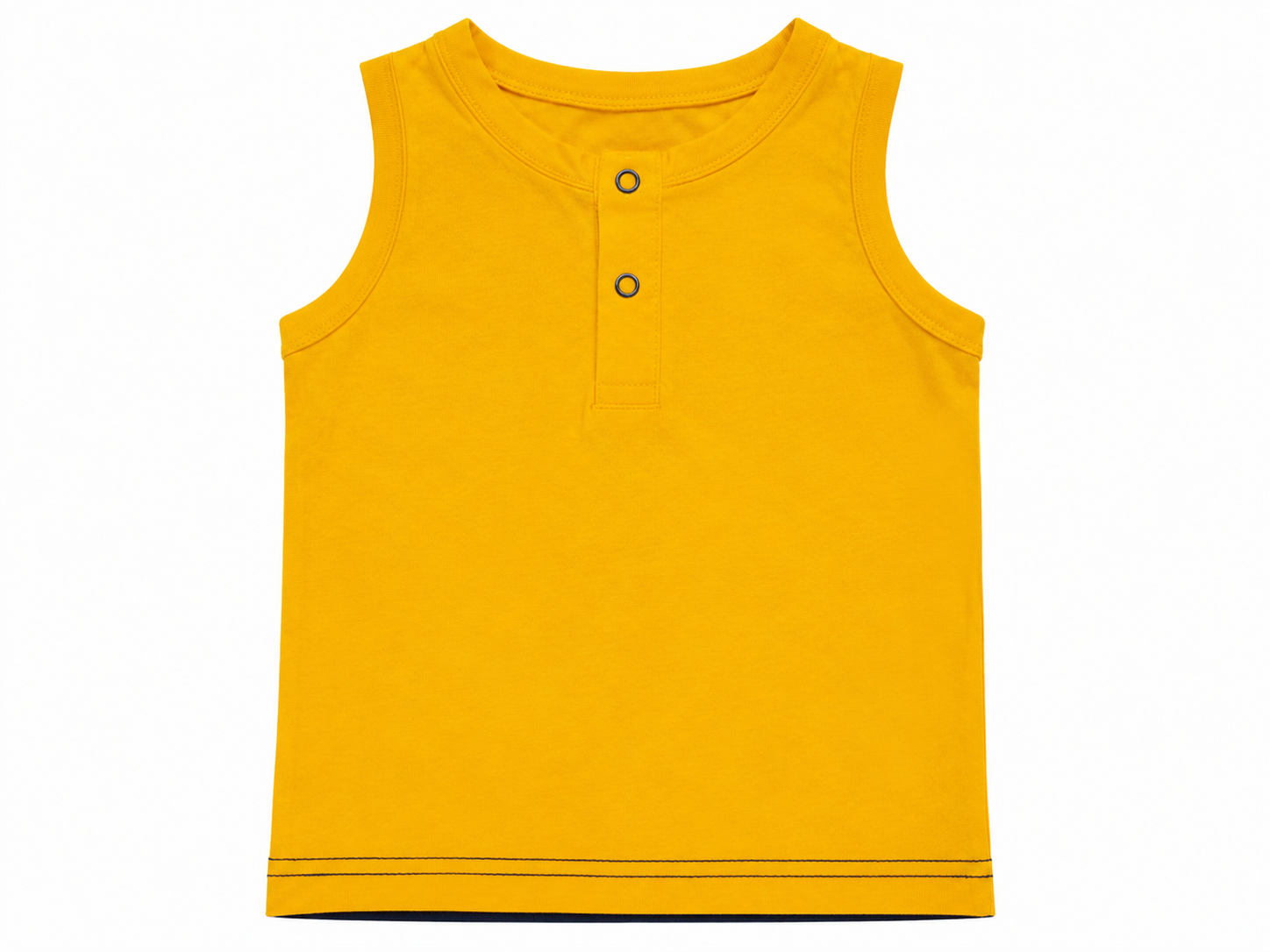 Baby Boys Underwater Bear Print Sleeveless Top – Navy Blue & Yellow