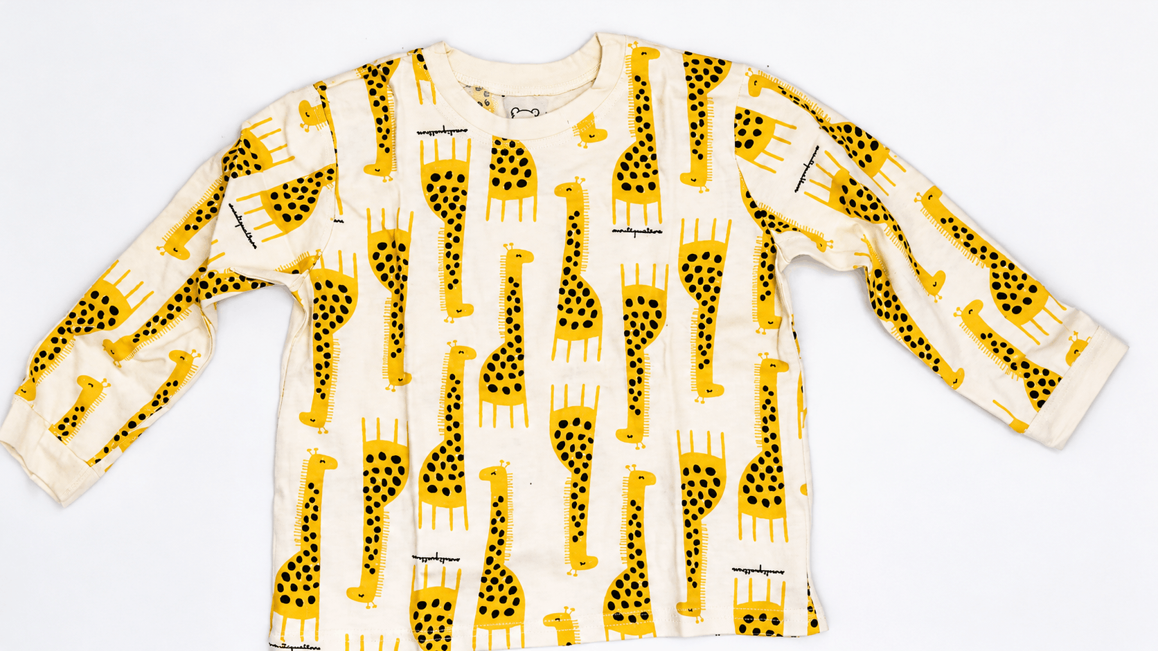Baby Giraffe Print Full Sleeve T-Shirt – Cream Yellow